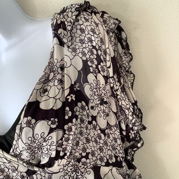 Rogue Romantic Y2K Whimsigoth Witchy Fairy Grunge Floral Ruffle Blouse Medium - Picture 2 of 14